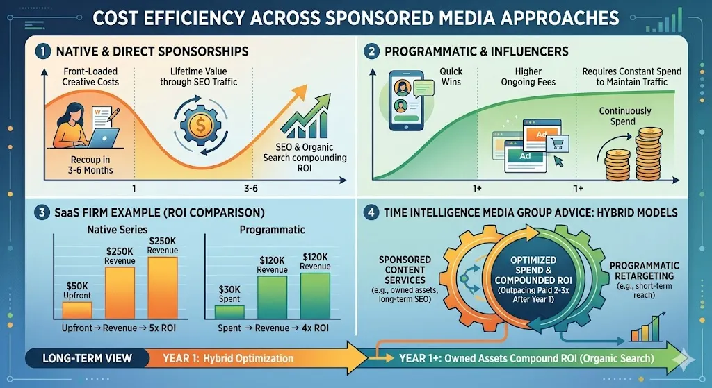 Cost Efficiency Across Sponsored Approaches