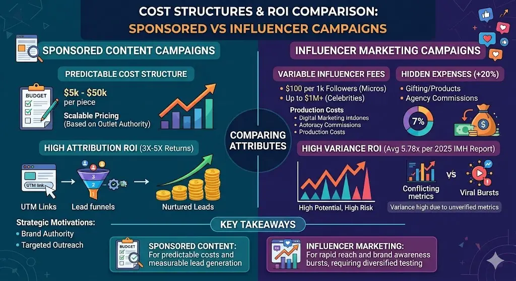 Cost Structures and ROI Comparison in Sponsored vs Influencer Campaigns
