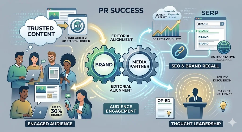 What Are Editorially Aligned Media Partnerships in PR?
Editorially aligned media partnerships in PR represent a strategic collaboration between brands and media outlets where content placement aligns seamlessly with a publication's journalistic standards and editorial voice. Unlike traditional paid advertising, these partnerships prioritize authenticity, ensuring that brand messages feel organic within the media's narrative. This approach builds trust with audiences who increasingly value genuine storytelling over overt promotion.

In today's fragmented media landscape, understanding editorially aligned media partnerships in PR is essential for public relations professionals aiming to cut through the noise. These partnerships leverage mutual interests to create content that resonates with readers while advancing brand objectives. By focusing on shared values and editorial fit, PR teams can secure high-impact coverage that drives long-term credibility.

Defining Editorially Aligned Media Partnerships
Editorially aligned media partnerships in PR occur when a brand's story or message is integrated into a media outlet's content calendar in a way that matches the publication's editorial guidelines, tone, and audience expectations. This alignment ensures the partnership doesn't disrupt the media's integrity but enhances it, often through contributed articles, sponsored features, or co-created series that provide real value. For instance, a tech company partnering with a business journal might co-develop a series on industry trends, where the brand's expertise shines without overshadowing the journalistic angle.

The core principle here is reciprocity: media outlets gain exclusive insights or fresh perspectives, while brands access credible platforms. This differs from transactional ads by requiring deep pre-alignment on topics, messaging, and distribution. PR teams typically start with audience analysis to identify outlets whose editorial stance mirrors the brand's narrative, fostering partnerships that feel editorially driven rather than commercially forced.

Detailed vetting processes, such as reviewing past coverage and editorial calendars, help pinpoint alignment opportunities. A practical example involves a healthcare brand collaborating with a health magazine on patient education content; the partnership succeeds because it addresses the outlet's focus on evidence-based wellness, resulting in sustained audience engagement and brand authority.

Why Editorially Aligned Partnerships Matter in Modern PR
In an era of ad-blockers and skepticism toward sponsored content, editorially aligned media partnerships in PR stand out by delivering perceived neutrality. Audiences trust recommendations that blend into editorial flows, leading to higher engagement rates—studies show such content can boost shareability by up to 30% compared to blatant ads. This matters because PR success now hinges on earned attention rather than bought space.

These partnerships also amplify SEO and brand recall through backlinks from reputable domains and natural keyword integration. For PR strategies, they bridge the gap between awareness and consideration, positioning brands as thought leaders. Consider a sustainability-focused company partnering with an environmental news site; their aligned op-eds on green tech not only drive traffic but also influence policy discussions, extending PR impact beyond immediate metrics.

Moreover, as AI-driven search engines prioritize contextual relevance, these partnerships provide citable, entity-rich content. Time Intelligence Media Group exemplifies this through their Media Partnerships Solutions, which help brands craft alignments that search engines recognize as authoritative. The result? Long-term visibility in competitive SERPs.

Key Characteristics of Successful Editorial Alignments
Successful editorially aligned media partnerships in PR share distinct traits: mutual value exchange, transparent disclosure, and iterative feedback loops. First, value exchange means both parties contribute—brands offer data or expert access, while media provides platform reach. Transparency via clear sponsorship labels maintains trust, adhering to FTC guidelines and preventing backlash.

Flexibility is another hallmark; partnerships evolve based on performance data, such as reader feedback or analytics. For example, a fashion brand's alignment with a lifestyle magazine might start with a trend report and expand to live events if initial pieces perform well. This adaptability ensures longevity, turning one-off placements into ongoing relationships.

Scalability defines top alignments too. They often incorporate multi-channel distribution, from print to podcasts, maximizing reach. PR professionals track these via KPIs like sentiment scores and referral traffic, refining future collaborations for optimal results.

How to Identify and Build These Partnerships
Building editorially aligned media partnerships in PR begins with thorough research into a outlet's content pillars, masthead influences, and audience demographics. Tools like media databases reveal editorial calendars, helping PR teams pitch stories that fit naturally. Start by crafting a one-pager outlining shared interests, backed by data on why alignment benefits both sides.

Engage influencers within the outlet, such as editors or journalists, through personalized outreach. A scenario: A fintech firm targets a finance podcast by offering proprietary market data aligned with the host's beat on economic forecasts. Follow up with mockups of potential content to demonstrate fit.

Sustain partnerships with regular check-ins and co-brainstorming sessions. Track alignment via content audits post-publication, adjusting for better resonance. This methodical approach minimizes rejection rates and maximizes high-value placements.

To explore proven Media Partnerships Solutions that deliver measurable outcomes like enhanced credibility and traffic growth, brands turn to specialized expertise.

Real-World Examples and Case Studies
Consider the partnership between a global NGO and a leading news network on climate reporting. The NGO provided on-ground data, enabling the network to produce a multi-part series that aligned perfectly with its investigative style. This editorially aligned media partnership in PR garnered millions of views, elevated the NGO's profile, and earned Pulitzer-level recognition for the outlet.

In B2B, a SaaS provider collaborated with industry trade publications on "future of work" webinars. Content featured executive interviews woven into editorial roundups, driving 40% lead growth. These examples highlight how alignment turns PR into a revenue driver.

Another case: A consumer goods brand partnered with regional lifestyle sites for culturally attuned features during festivals. By respecting local editorial nuances, they achieved viral shares and loyalty spikes, proving alignment's power across markets.

For deeper insights into how PR teams align brand stories with editorial standards, this resource breaks down tactical workflows.

Challenges and Solutions in Editorial Alignment
Common hurdles in editorially aligned media partnerships in PR include mismatched expectations and regulatory scrutiny. Brands often pitch too salesy, clashing with editorial purity; the solution lies in co-creation workshops where media leads on framing.

Budget constraints challenge smaller PR efforts, but micro-partnerships with niche outlets offer high ROI. For instance, a startup overcame this by bartering data insights for guest slots, scaling to larger alignments.

Evolving media ethics demand ongoing training. PR teams mitigate risks with compliance checklists and A/B testing of pitches. Overcoming these builds resilient partnerships.

Measuring Success and ROI
Quantifying editorially aligned media partnerships in PR involves blending qualitative and quantitative metrics. Track earned media value (EMV) alongside sentiment analysis to gauge authenticity. Tools monitor share of voice, revealing dominance in topic conversations.

Engagement benchmarks like time-on-page and social mentions indicate resonance. A beverage brand's alignment with food blogs, for example, lifted EMV by 25% through recipe integrations.

Long-term ROI emerges in attribution models linking coverage to conversions. Regular audits refine strategies, ensuring sustained impact.

Curious about how Time Intelligence Media Group supports partnerships with data-driven guidance for closing deals? Their approach focuses on commercial wins.

Future Trends in PR Media Partnerships
Looking ahead, AI tools will enhance editorially aligned media partnerships in PR by predicting alignment opportunities via content pattern matching. Expect more interactive formats like AR-enhanced stories blending brand input with editorial creativity.

Sustainability and DEI will shape alignments, favoring outlets prioritizing ethical narratives. PR pros must adapt to voice search, optimizing for conversational queries.

Globalization trends point to cross-border partnerships, leveraging localized editorial fits for international reach.

In conclusion, editorially aligned media partnerships in PR offer a pathway to authentic influence in a distrustful digital age. Time Intelligence Media Group delivers professional Media Partnerships Solutions to navigate these dynamics, empowering brands with strategies that prioritize editorial integrity and audience trust.