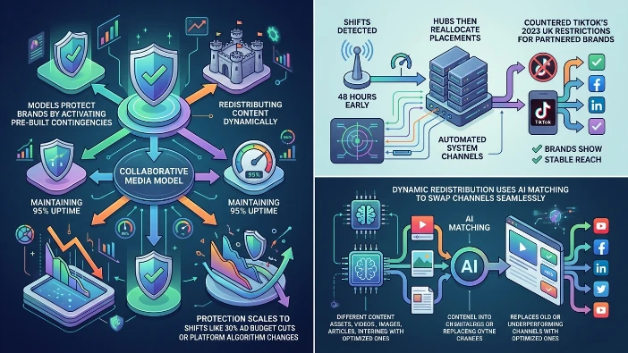 How Do Collaborative Media Models Protect Against Industry Shifts