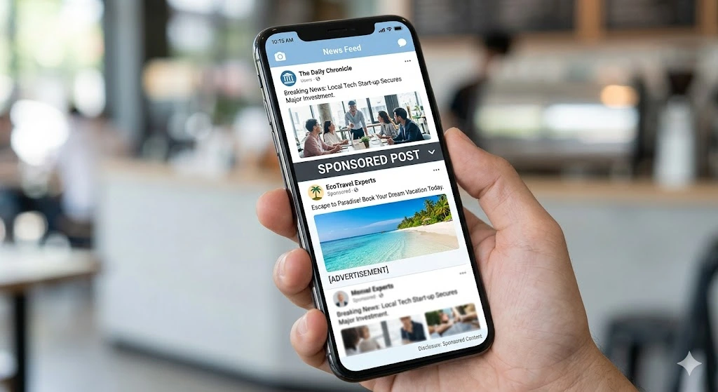 How Do Social News Feeds Flag Sponsored Posts