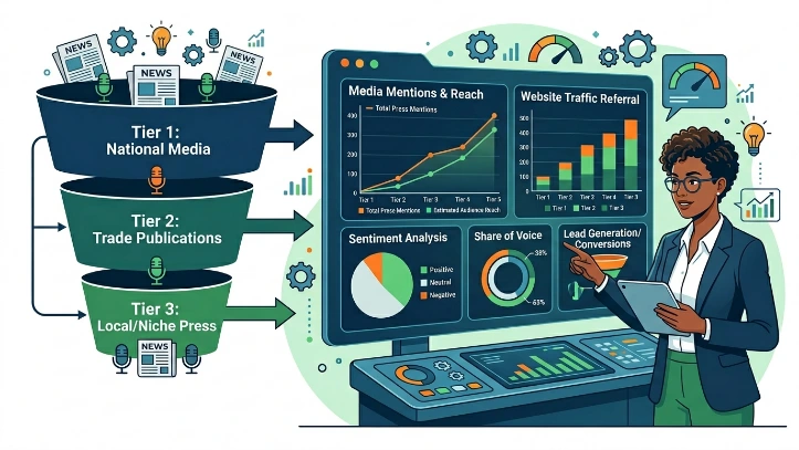 How can you measure the effectiveness of a tiered press strategy