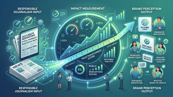How can you measure the impact of responsible journalism on brand perception