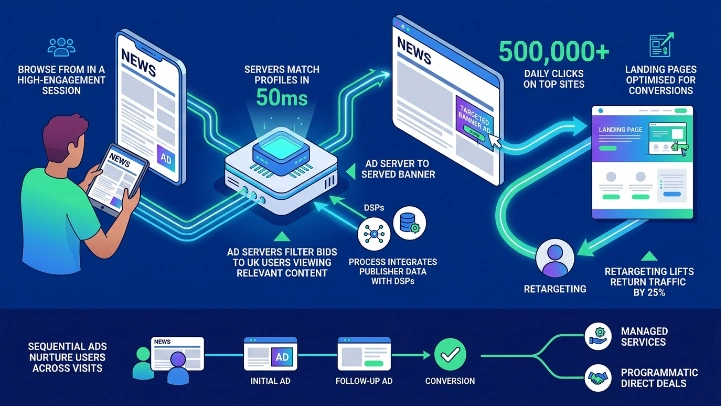 How do banner ads generate targeted traffic on news sites 3