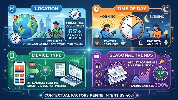 How do contextual factors refine intent