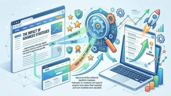 How do editorial backlinks improve rankings