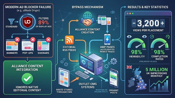 How do exclusive media alliances bypass modern ad blockers