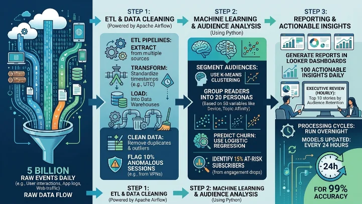 How do news agencies process raw data into insights