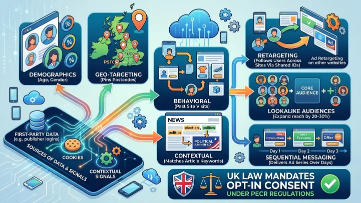 How do targeting options work in UK banner advertising