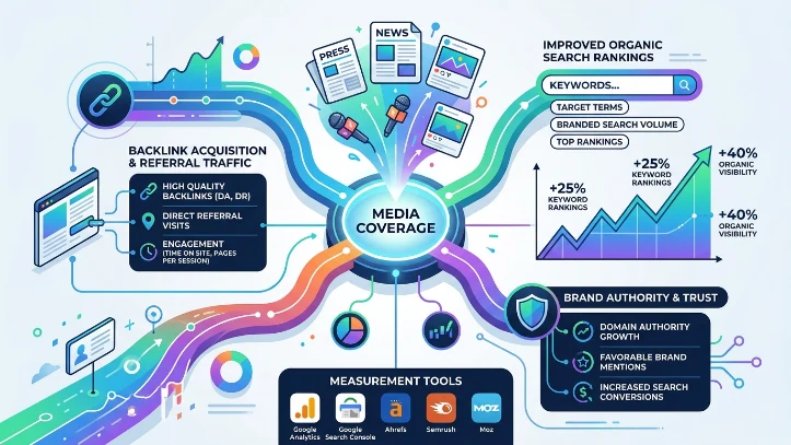 How do you measure the SEO impact of media coverage