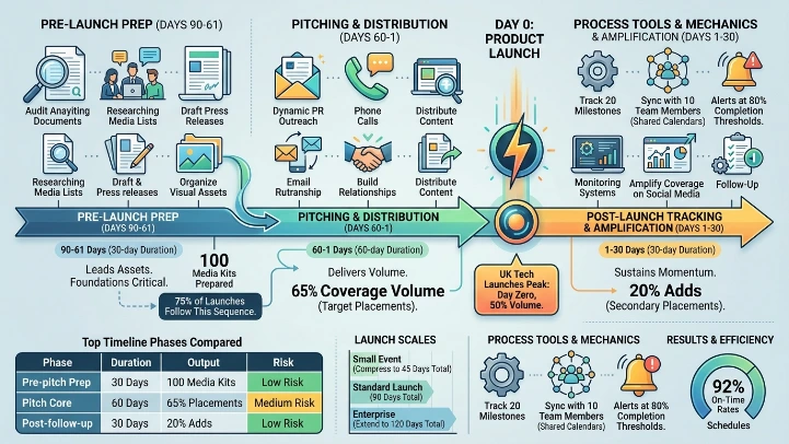 How do you plan the timeline for media coverage of product launches