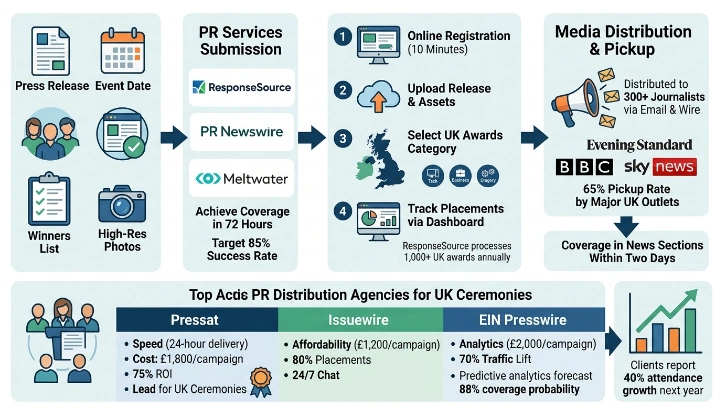 How do you secure professional awards ceremony press coverage in the UK