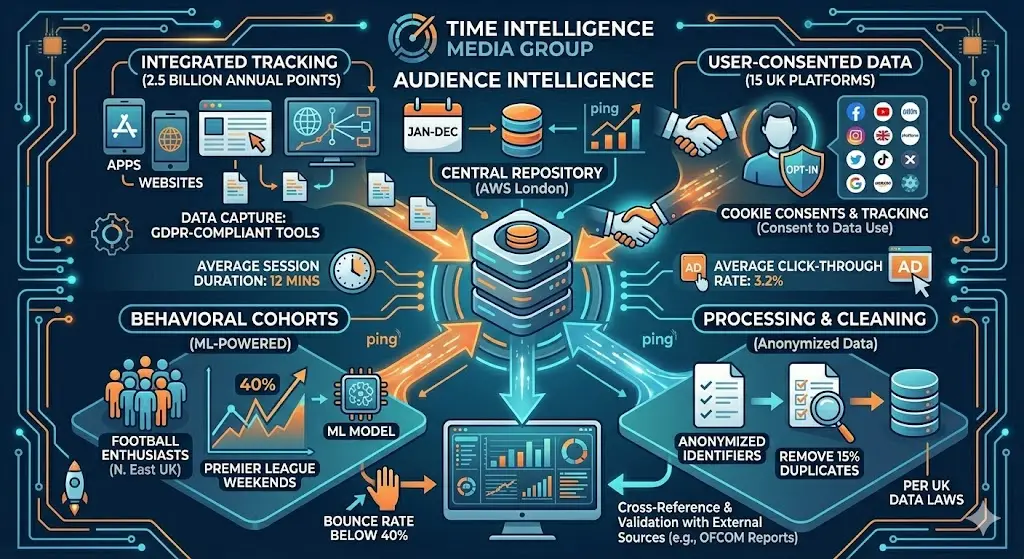 How does Time Intelligence Media Group collect audience intelligence