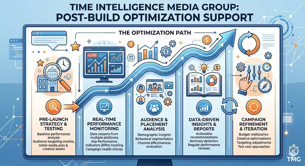 How does Time Intelligence Media Group support post-build optimization