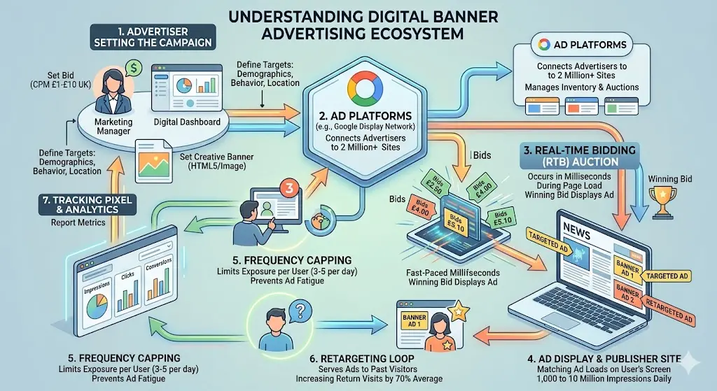 How does banner advertising work in digital marketing