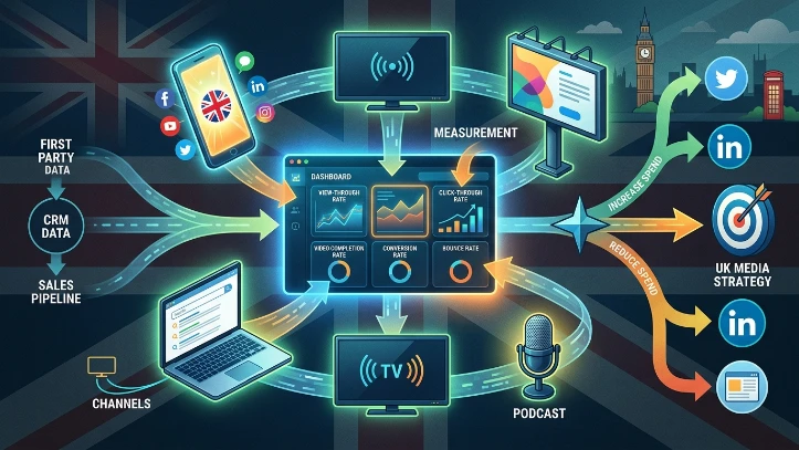 How does data and measurement shape UK media strategy