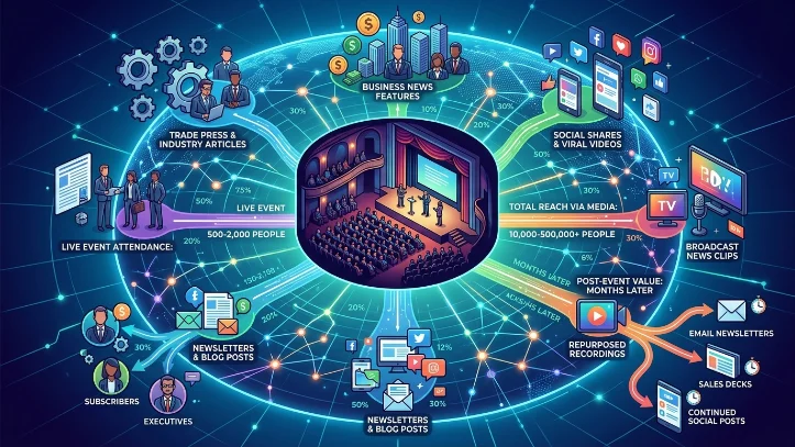 How does media coverage extend an event’s reach
