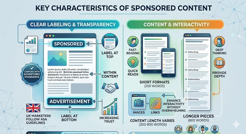 Key characteristics of sponsored content