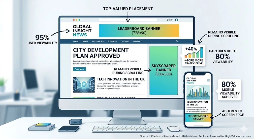 What Are the Top Positions for Banner Visibility on Websites