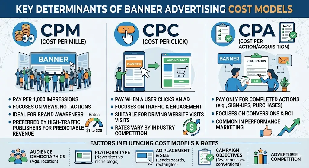 What Determines the Cost Models for Banner Advertising