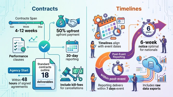 What contracts and timelines should charities expect