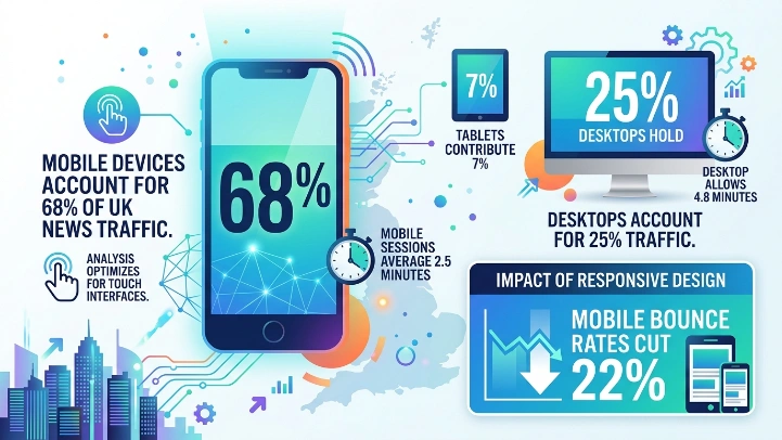 What devices dominate news website traffic analysis