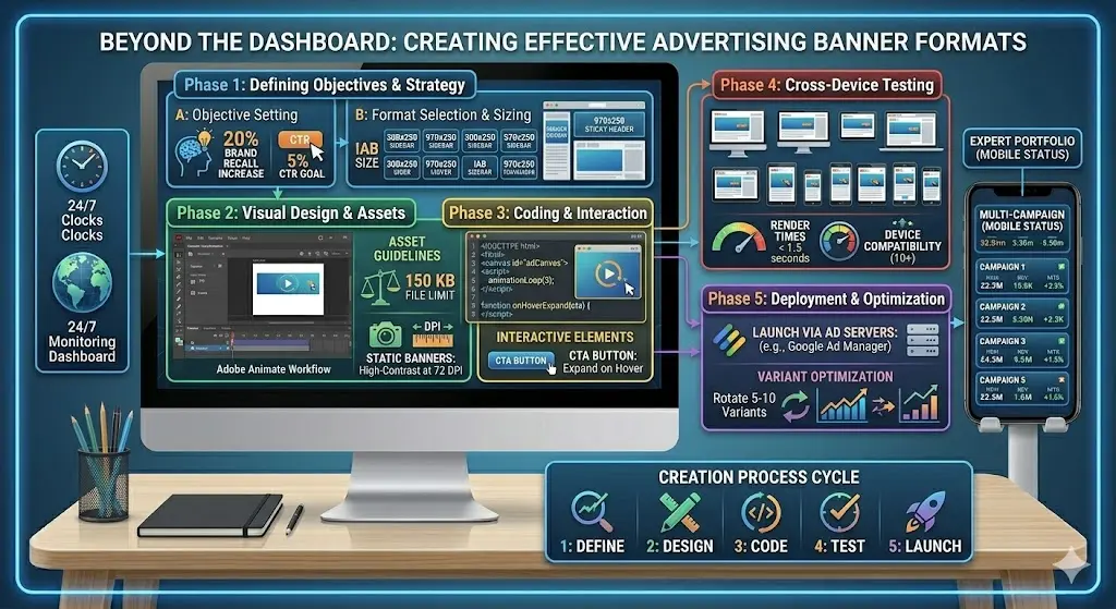What is the process of creating banner advertising formats