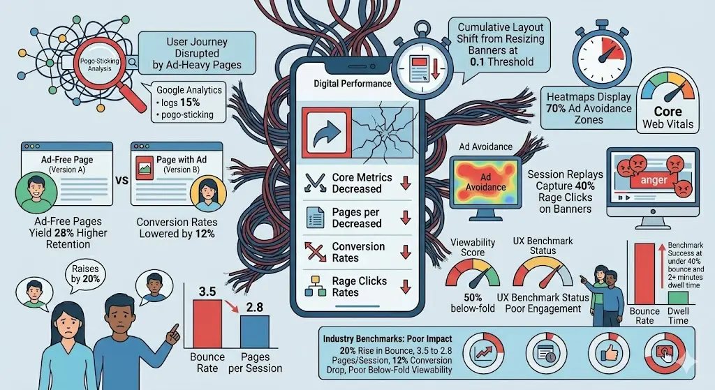 What metrics show banner ads UX impact