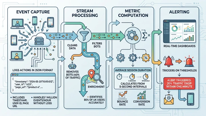 What processes drive real-time audience analytics