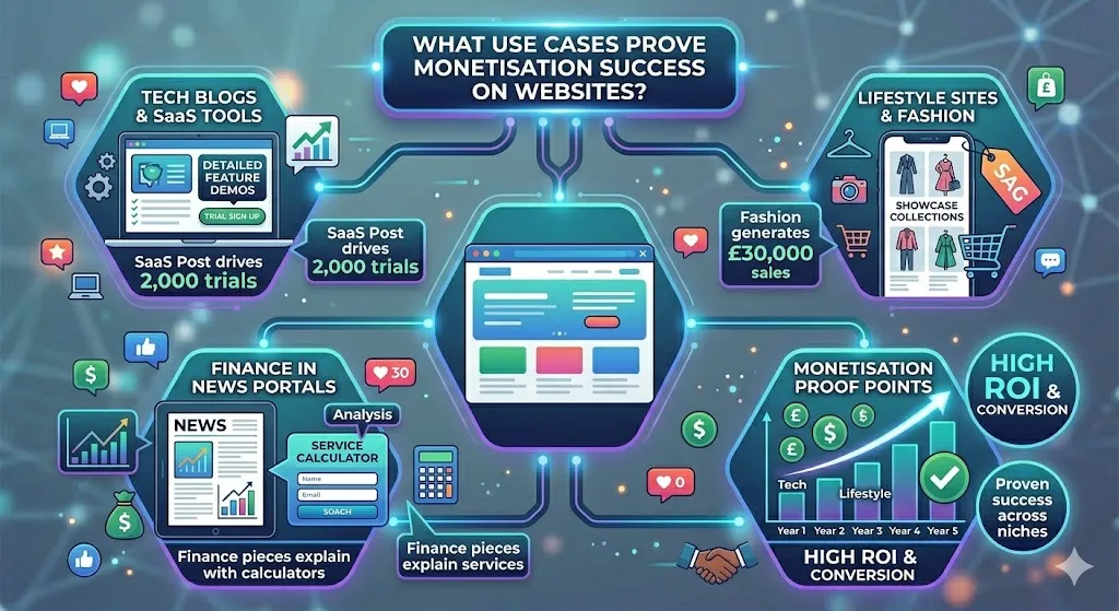 What use cases prove monetisation success on websites