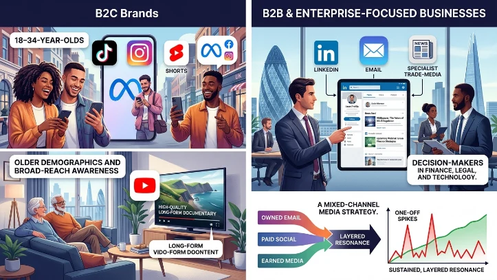 Which channels should UK enterprises prioritize for resonance