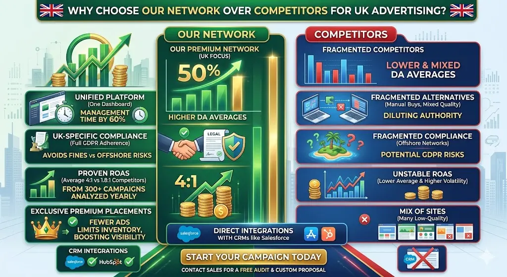 Why choose our network over competitors for UK advertising