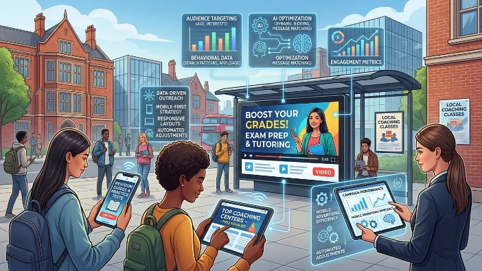 How are display ads changing education marketing in the United Kingdom