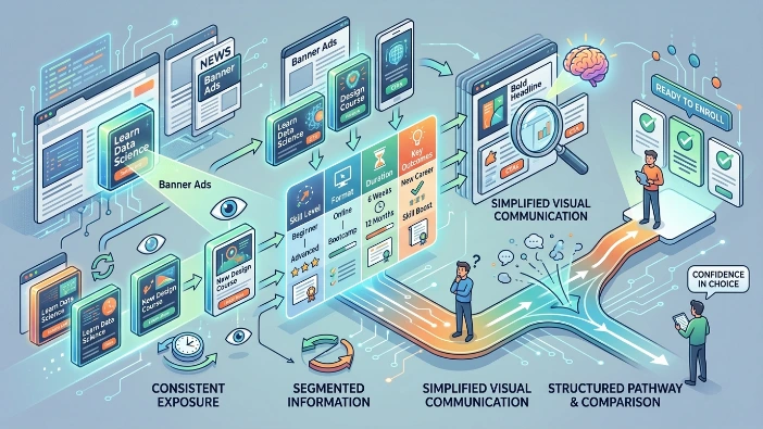 How banner ads shape structured course consideration