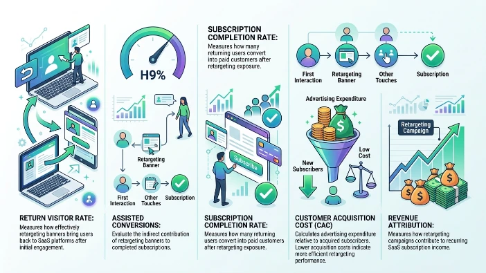 How do SaaS companies measure retargeting banner ad conversions