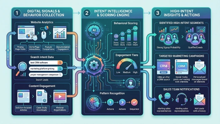 How do SaaS products identify high-intent audiences