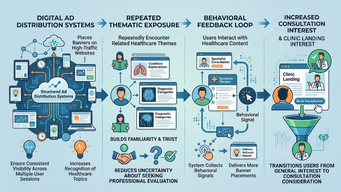 How do banner campaigns increase consultation interest in digital healthcare environments