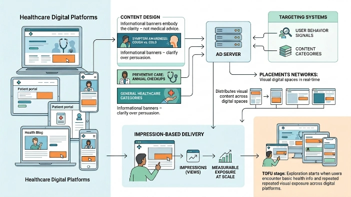 How do banner campaigns work in digital healthcare communication