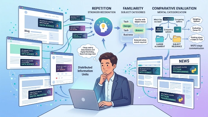 How do banner ads influence course consideration behavior?
