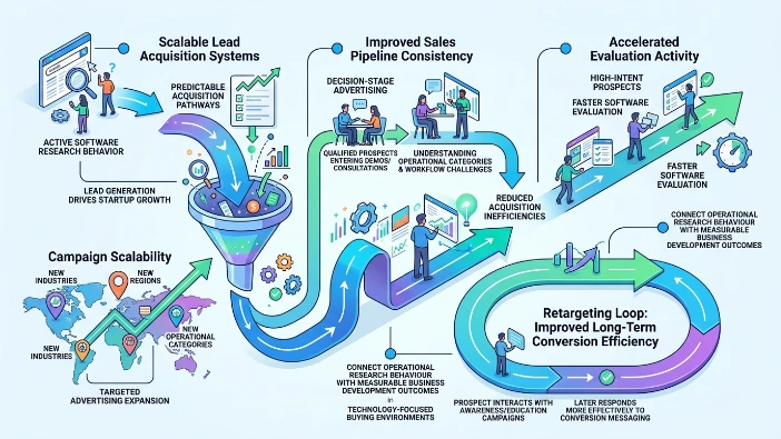 How do conversion banner ads support long-term startup growth?