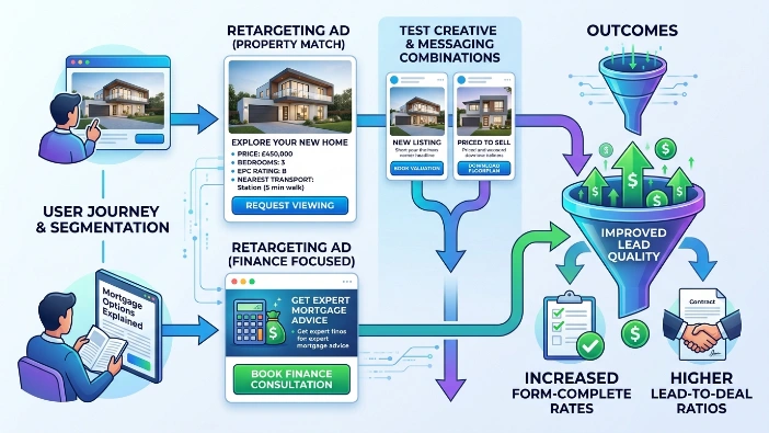 How do creative and messaging improve lead quality in retargeting ads