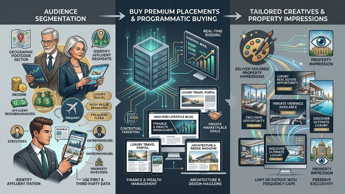 How do developers use banner campaigns to reach high-net-worth buyers?