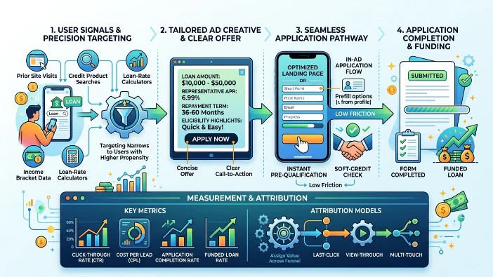 How do display ads convert a user’s loan interest into an application