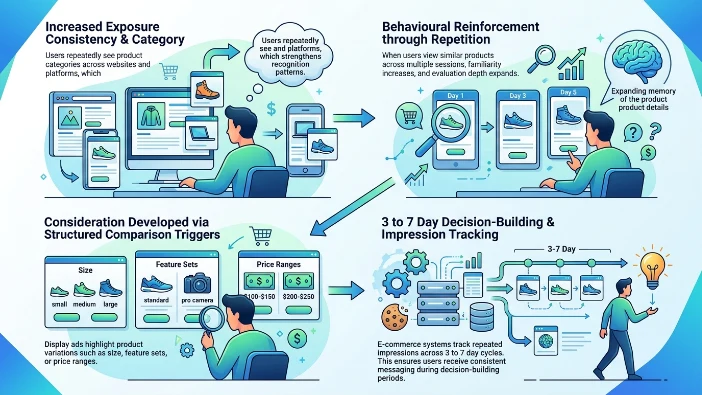 How do display ads influence consideration behaviour in the mid-funnel