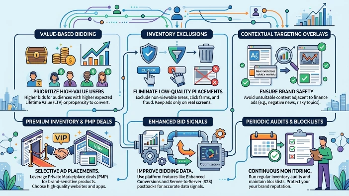 How do finance brands optimise bidding and inventory for retargeting?