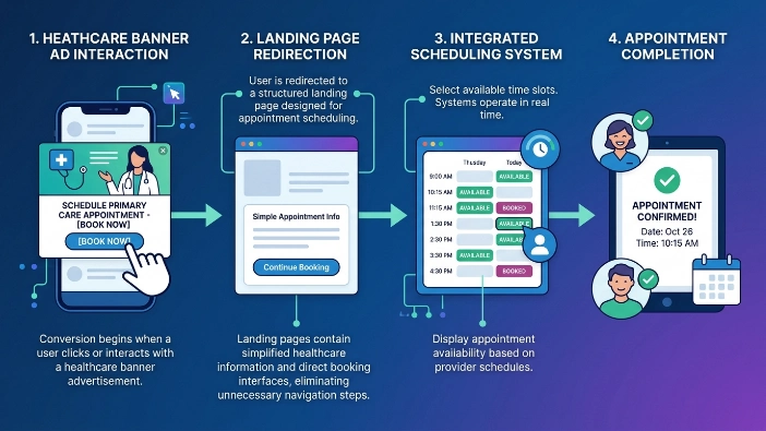 How do healthcare banner ads convert interest into appointment bookings
