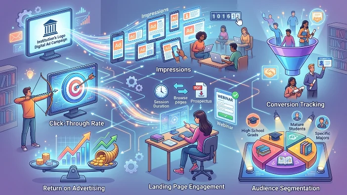 How do institutes measure the performance of targeted display campaigns