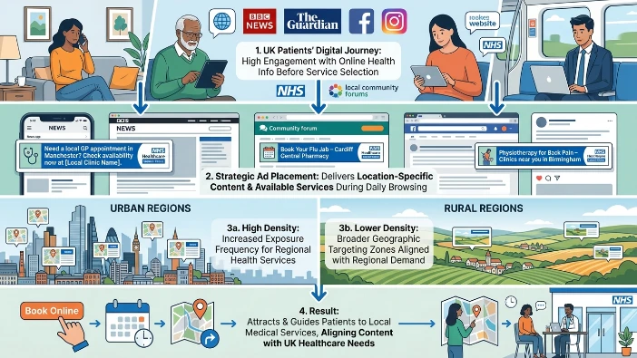 How do local banner campaigns attract patients in the UK healthcare context?