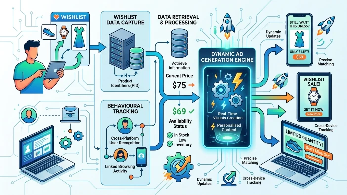 How do personalised display ads target wishlist users