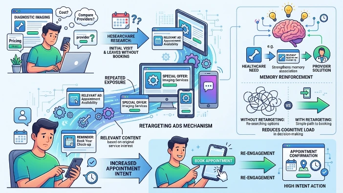How do retargeting ads increase appointment intent?